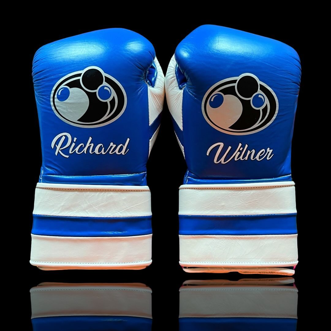 Customizable boxing glove , Fiest Gloves online , High Quality COPIES of Branded Gloves Blue/White
