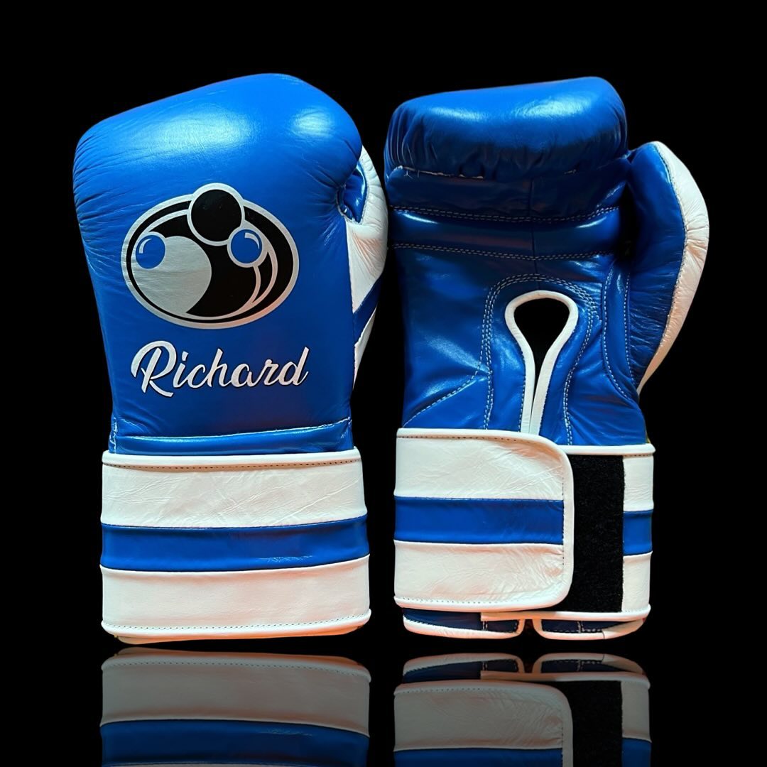 Customizable boxing glove , Fiest Gloves online , High Quality COPIES of Branded Gloves Blue/White
