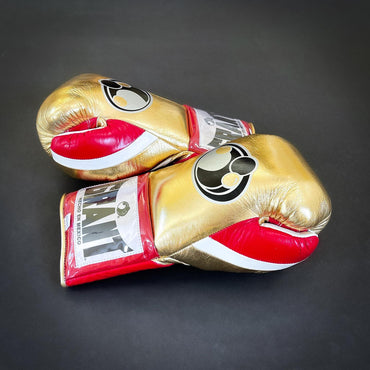 Customizable boxing glove , Fiest Gloves online , High Quality COPIES of Branded Gloves Gold/Red