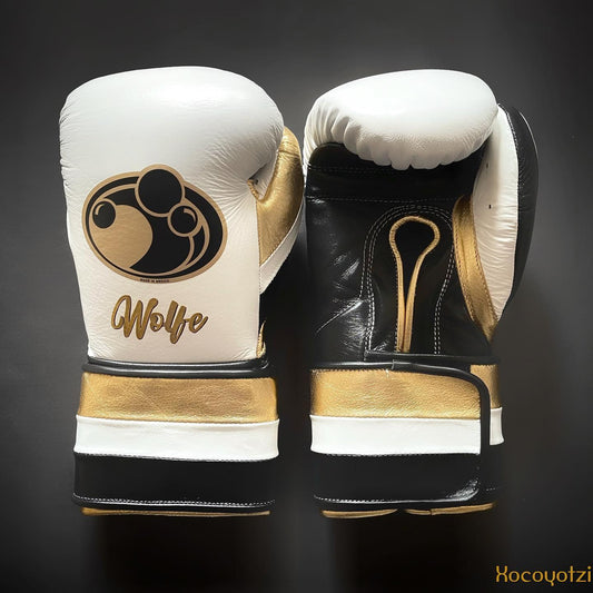 Customizable boxing glove , Fiest Gloves online , High Quality COPIES of Branded Gloves White/Gold