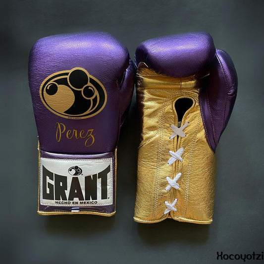Customizable boxing glove , Fiest Gloves online , High Quality COPIES of Branded Gloves Purple/Gold