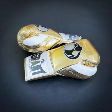Customizable boxing glove , Fiest Gloves online , High Quality COPIES of Branded Gloves Gold/White