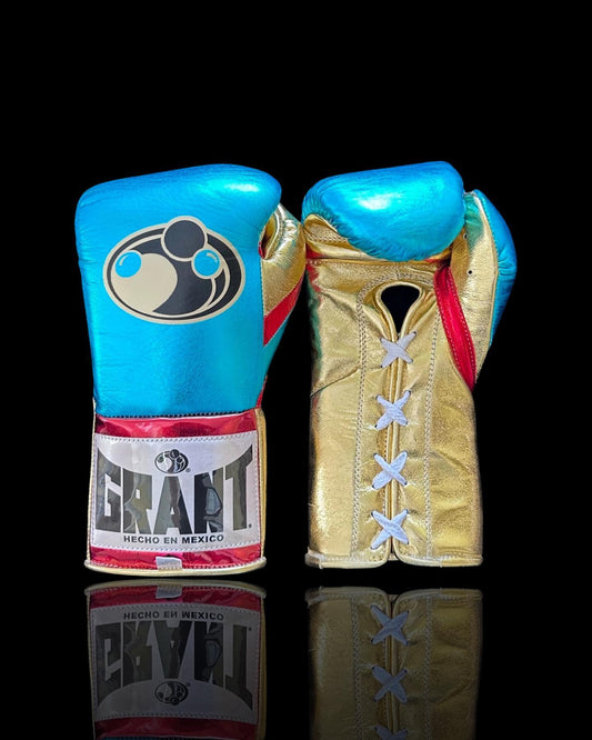 Customizable boxing glove , Fiest Gloves online , High Quality COPIES of Branded Gloves Blue/Gold
