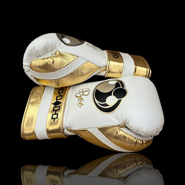 Customizable boxing glove , Fiest Gloves online , High Quality COPIES of Branded Gloves White/Gold