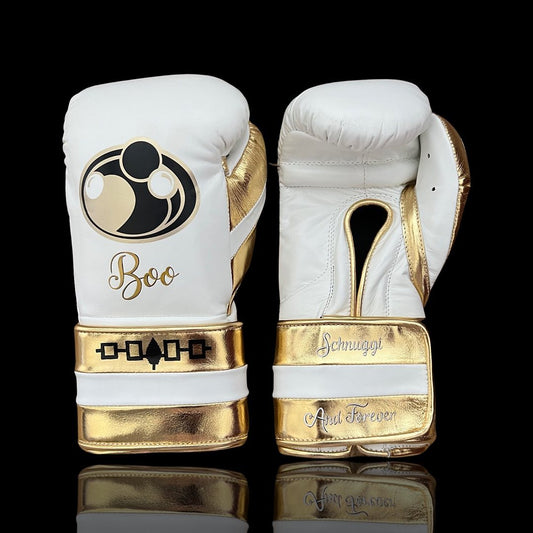 Customizable boxing glove , Fiest Gloves online , High Quality COPIES of Branded Gloves White/Gold