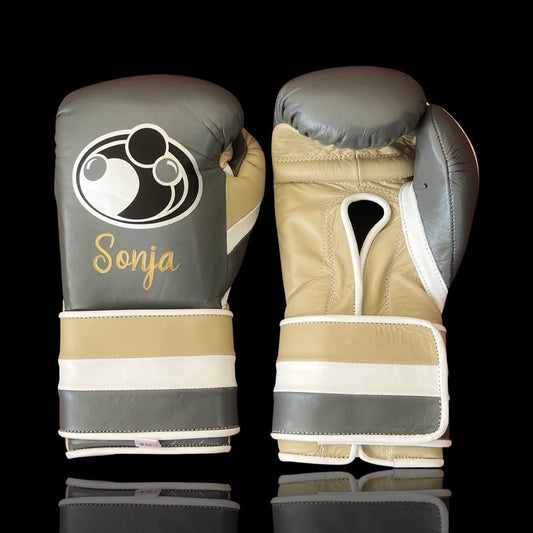 Customizable boxing glove , Fiest Gloves online , High Quality COPIES of Branded Gloves Gray/Skin
