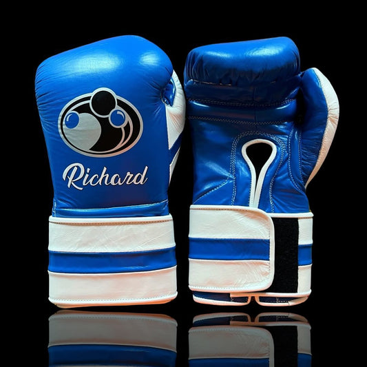 Customizable boxing glove , Fiest Gloves online , High Quality COPIES of Branded Gloves Blue/White