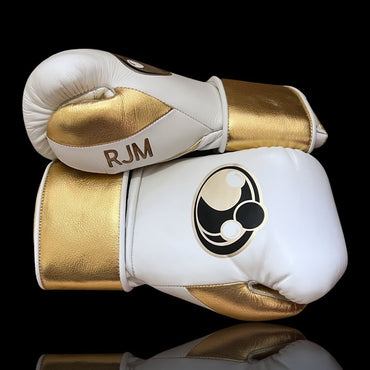 Customizable boxing glove , Fiest Gloves online , High Quality COPIES of Branded Gloves White/Gold