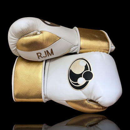 Customizable boxing glove , Fiest Gloves online , High Quality COPIES of Branded Gloves White/Gold