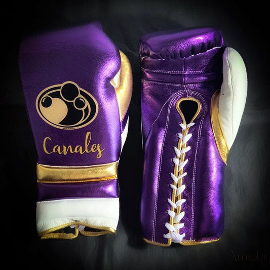 Customizable boxing glove , Fiest Gloves online , High Quality COPIES of Branded Gloves Purple/Gold