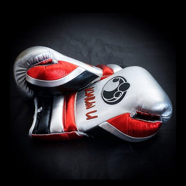 Customizable boxing glove , Fiest Gloves online , High Quality COPIES of Branded Gloves Silver/Orange