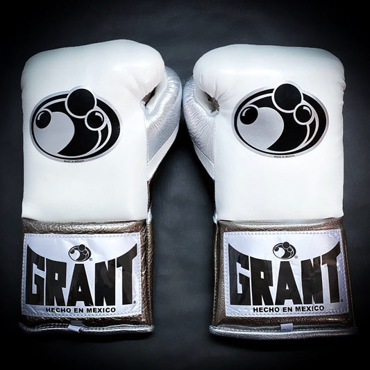 Customizable boxing glove , Fiest Gloves online , High Quality COPIES of Branded Gloves White/Silver