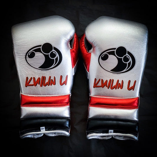 Customizable boxing glove , Fiest Gloves online , High Quality COPIES of Branded Gloves Silver/Orange