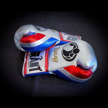 Customizable boxing glove , Fiest Gloves online , High Quality COPIES of Branded Gloves Silver/Blue