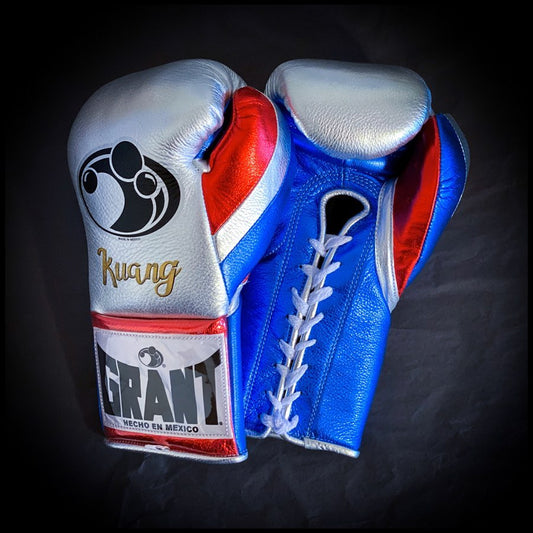 Customizable boxing glove , Fiest Gloves online , High Quality COPIES of Branded Gloves Silver/Blue
