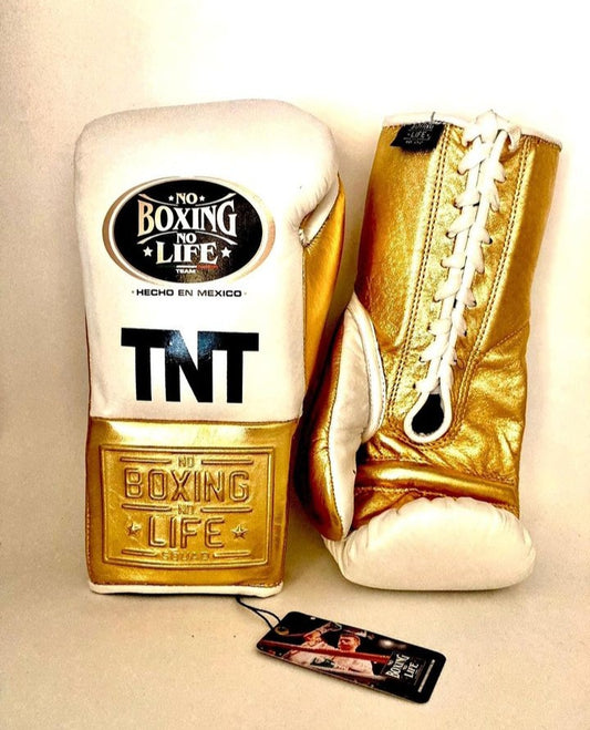 No Boxing No Life Glove - online, NBNL Boxing Gloves, Leather Gloves White/Gold