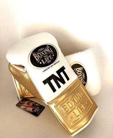 No Boxing No Life Glove - online, NBNL Boxing Gloves, Leather Gloves White/Gold