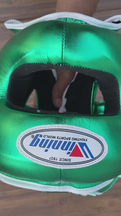 Winning boxing gloves set, Winning GREEN Boxing Gear, Winning Head Guard, Winning Groin Guard,