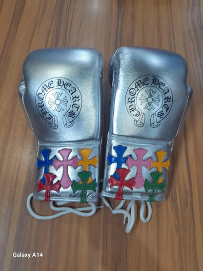 Customizable boxing glove , Fiest Gloves online , silver boxing gloves, High Quality COPIES of Branded Gloves, BLACK Birthday gift for Friends,